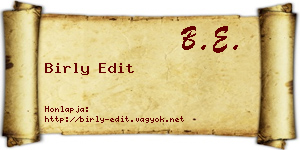 Birly Edit névjegykártya
